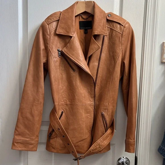 Banana Republic Lamb Leather Jacket - Picture 1 of 11